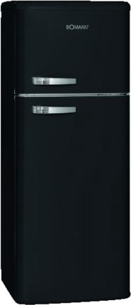 Bomann DTR 353.1 Doppeltür-Kühlschrank retro schwarz 147cm EEK:E
