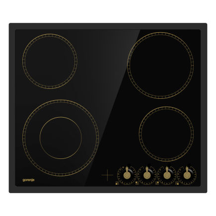Gorenje EC642CLB Glaskeramik-Kochfeld 4-fach Edelstahlrahmen schwarz 60cm autark
