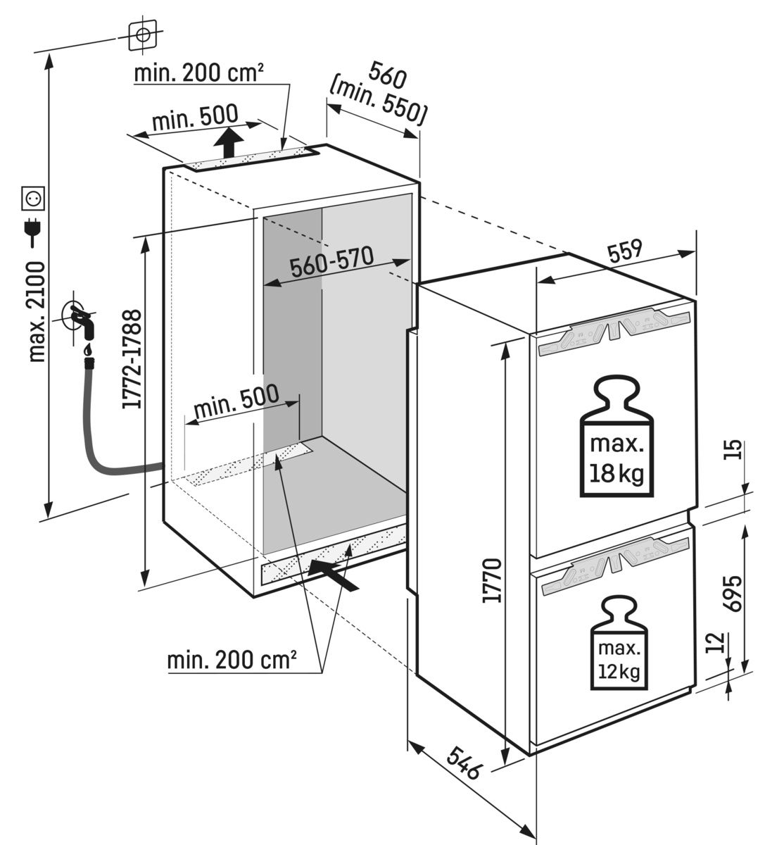 Liebherr ICBNd 5163 Prime BioFresh NoFrost Einbau-Kühl-Gefrierkombinatin EEK:D