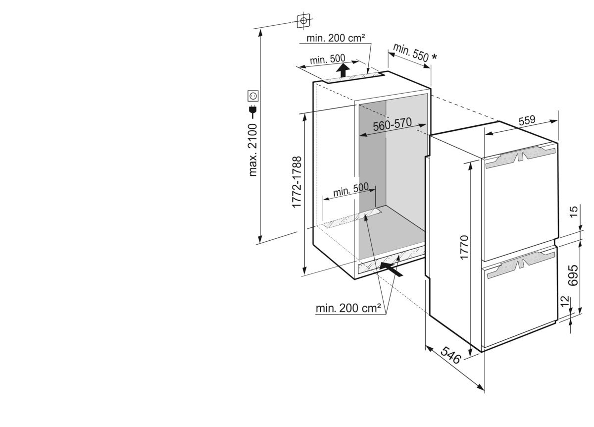 Liebherr ICNc 5123 Plus NoFrost Einbau-Kühl-Gefrierkombination EEK:C