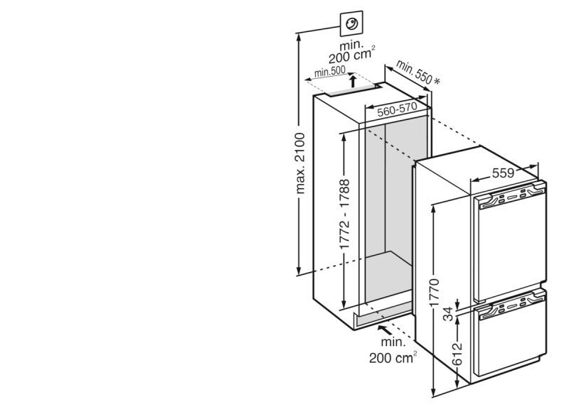 Liebherr IRCBf 5121 Plus BioFrsh Einbau-Kühlgefrierkombination EEK:F