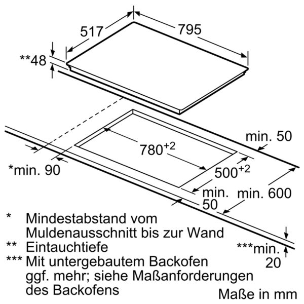 Neff XB48P Backofen-Set Glaskeramik Edelstahl 80cm EEK:A