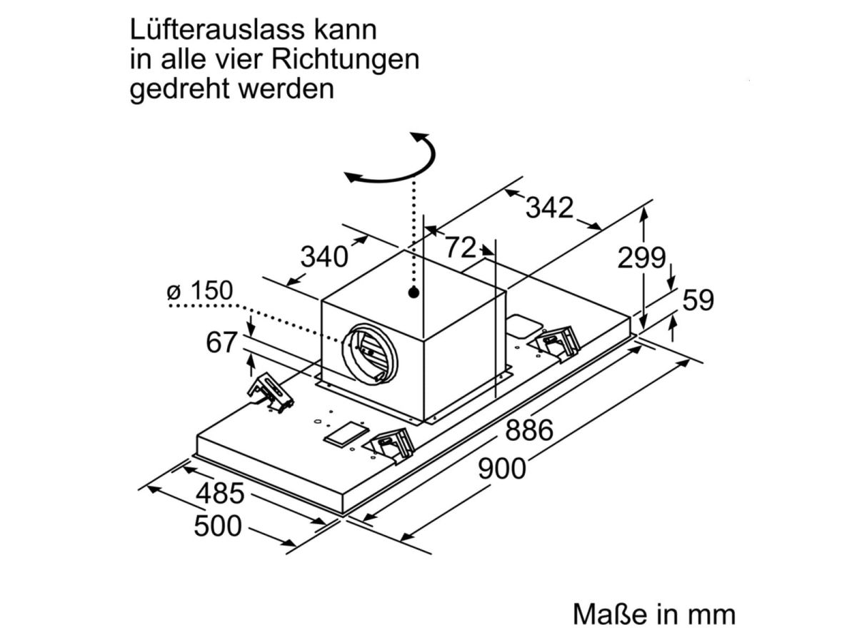 Neff I95CAQ6W0 (ICA Q956 W) Deckenlüfter weiß 90cm EEK:A