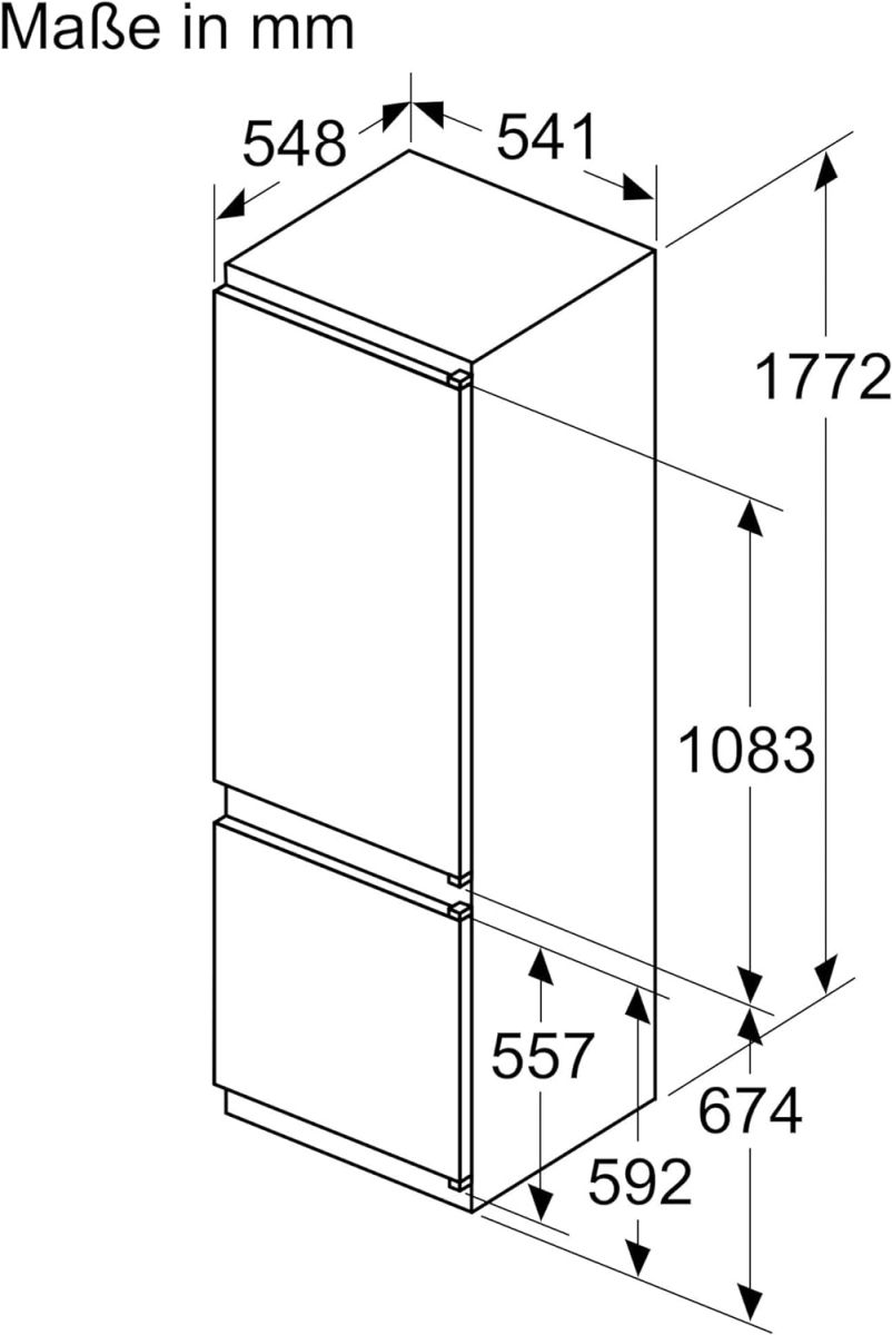 Neff KI5871SE0 Einbau-Kühlgefrierkombination 177,2x54,1cm Schleppscharnier EEK:E