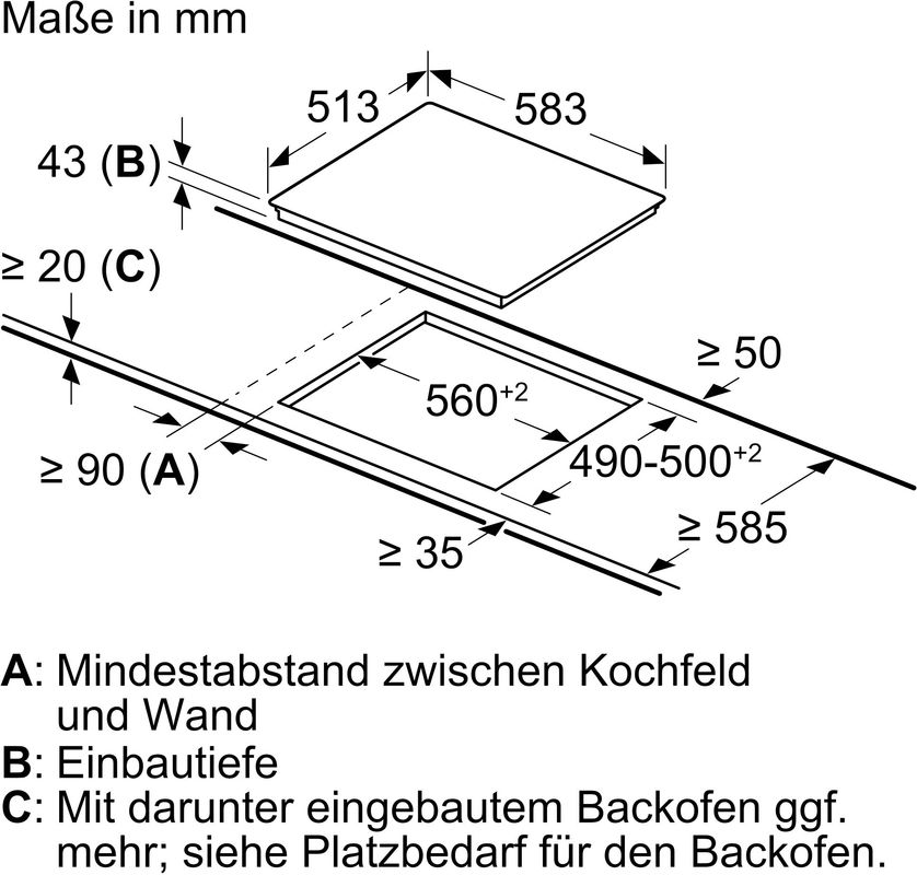 Neff M16SRF0L0 Glaskeramik-Kochfeld Edelstahl herdgebunden 60cm 