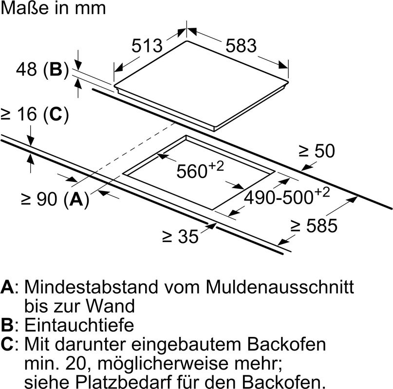 Neff T16SDF9L0 Glaskeramik-Kochfeld Edelstahl 60cm autark