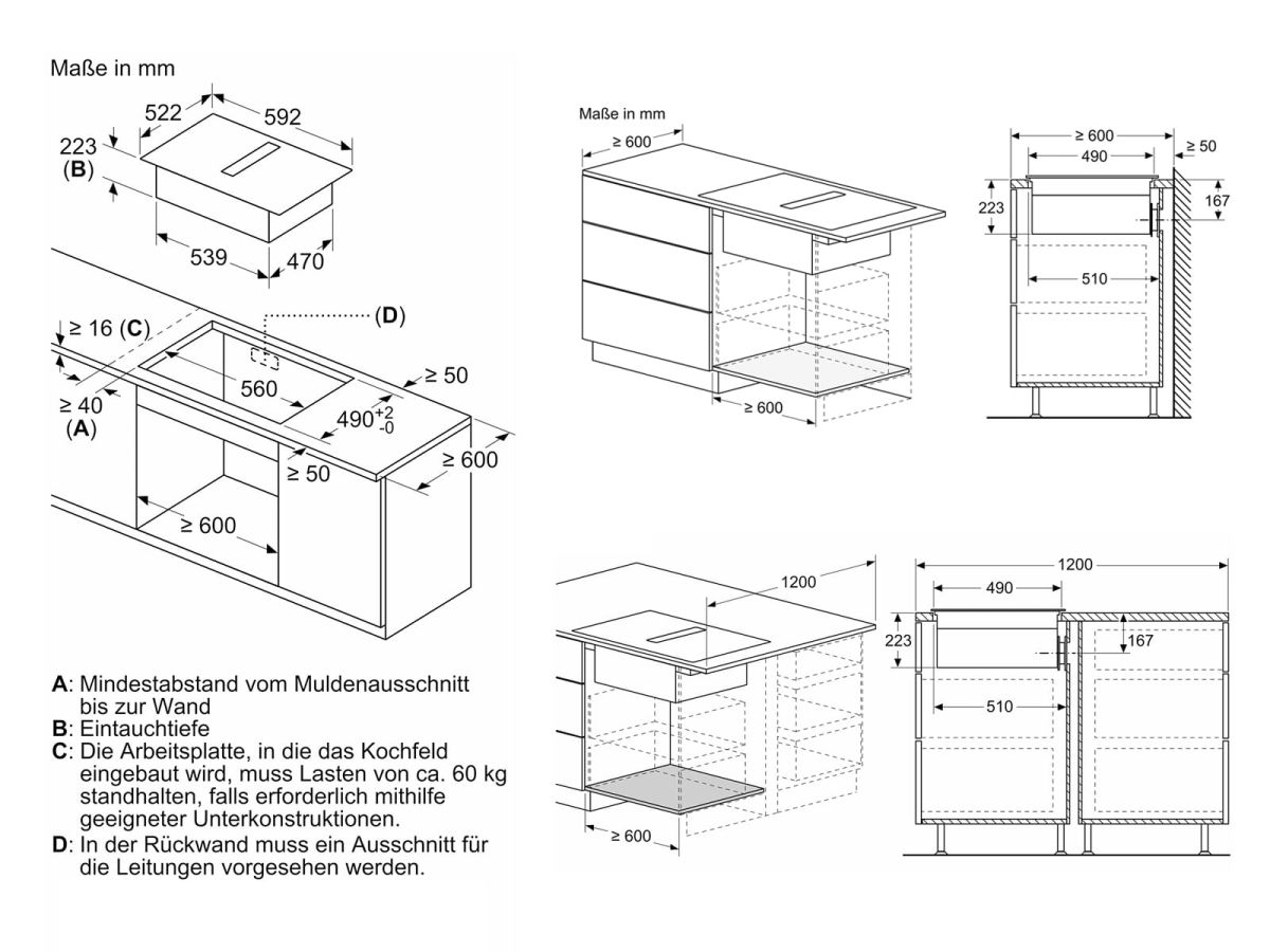 Neff T46CB4AX2 Induktion Muldenlüfter rahmenlos 60cm autark