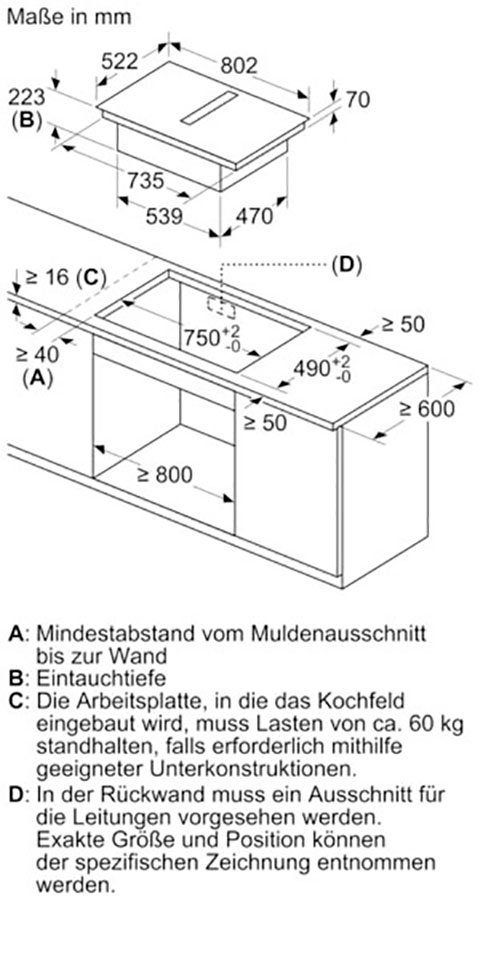 Neff T48CB1AX2 Induktion Muldenlüfter 80cm EEK:B