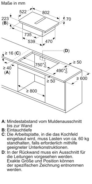 Neff T48CD7AX2 Induktion Muldenlüfter rahmenlos 80cm EEKB