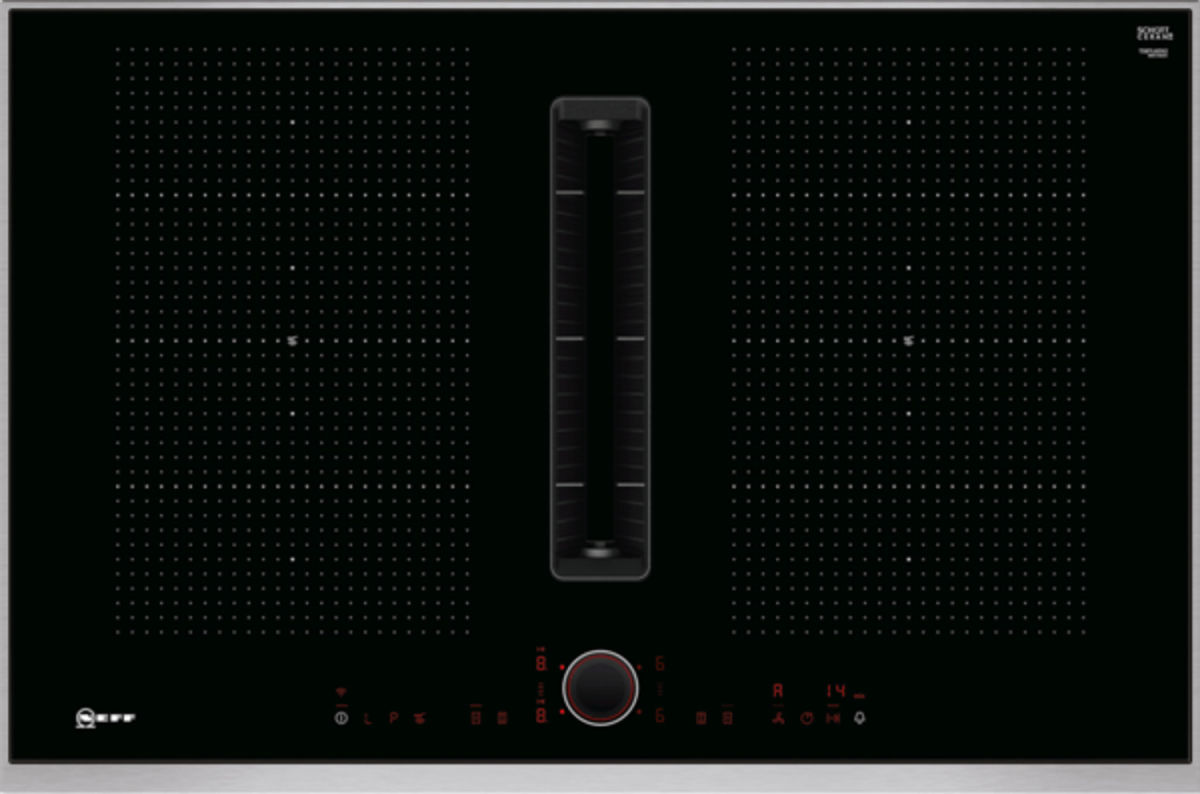 Neff T58TL6EN2 Induktionskochfeld mit Dunstabzug 80cm Edelstahl