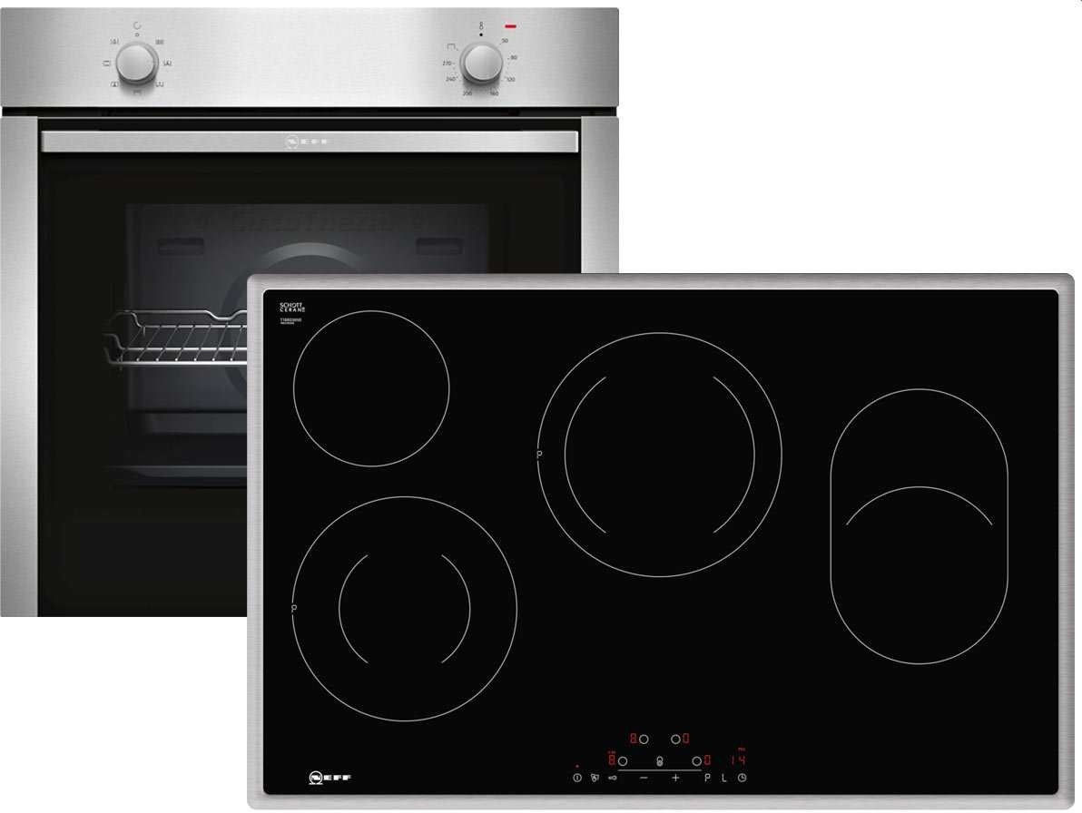 Neff XB18 Backofen-Set Glaskeramik Edelstahl 80cm EEK:A