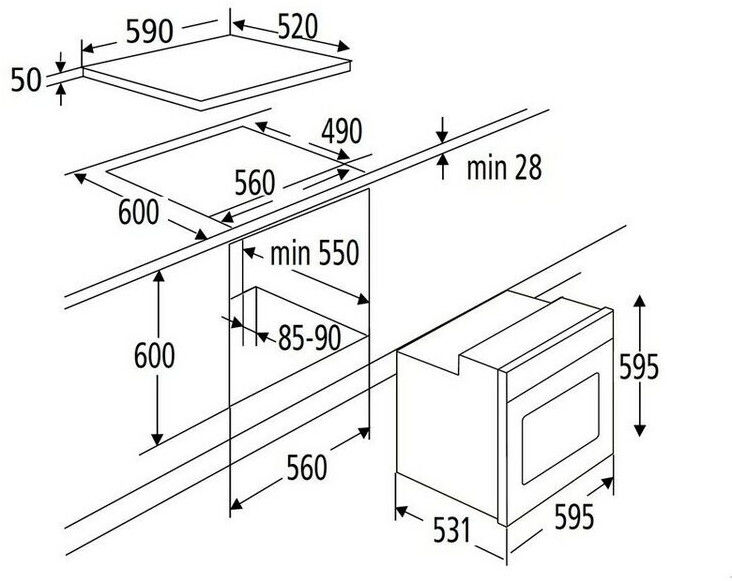 PKM BIC4 2KB GKRU IX 4 Einbau Herdset Glaskeramik EEK:A