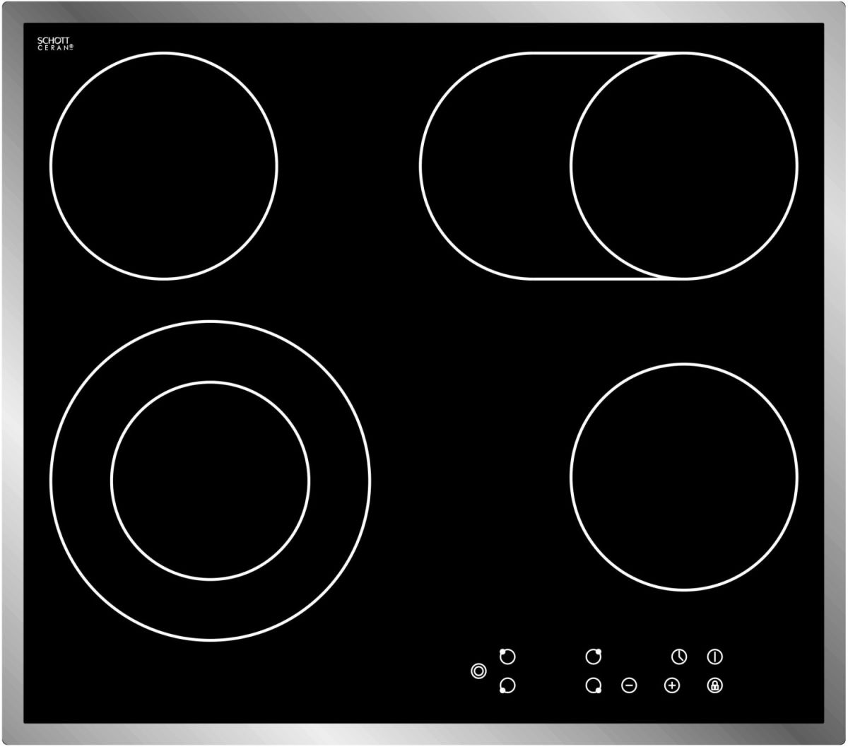 PKM EB-C4-2KBTC Glaskeramikkochfeld Edelstahl 60cm autrk