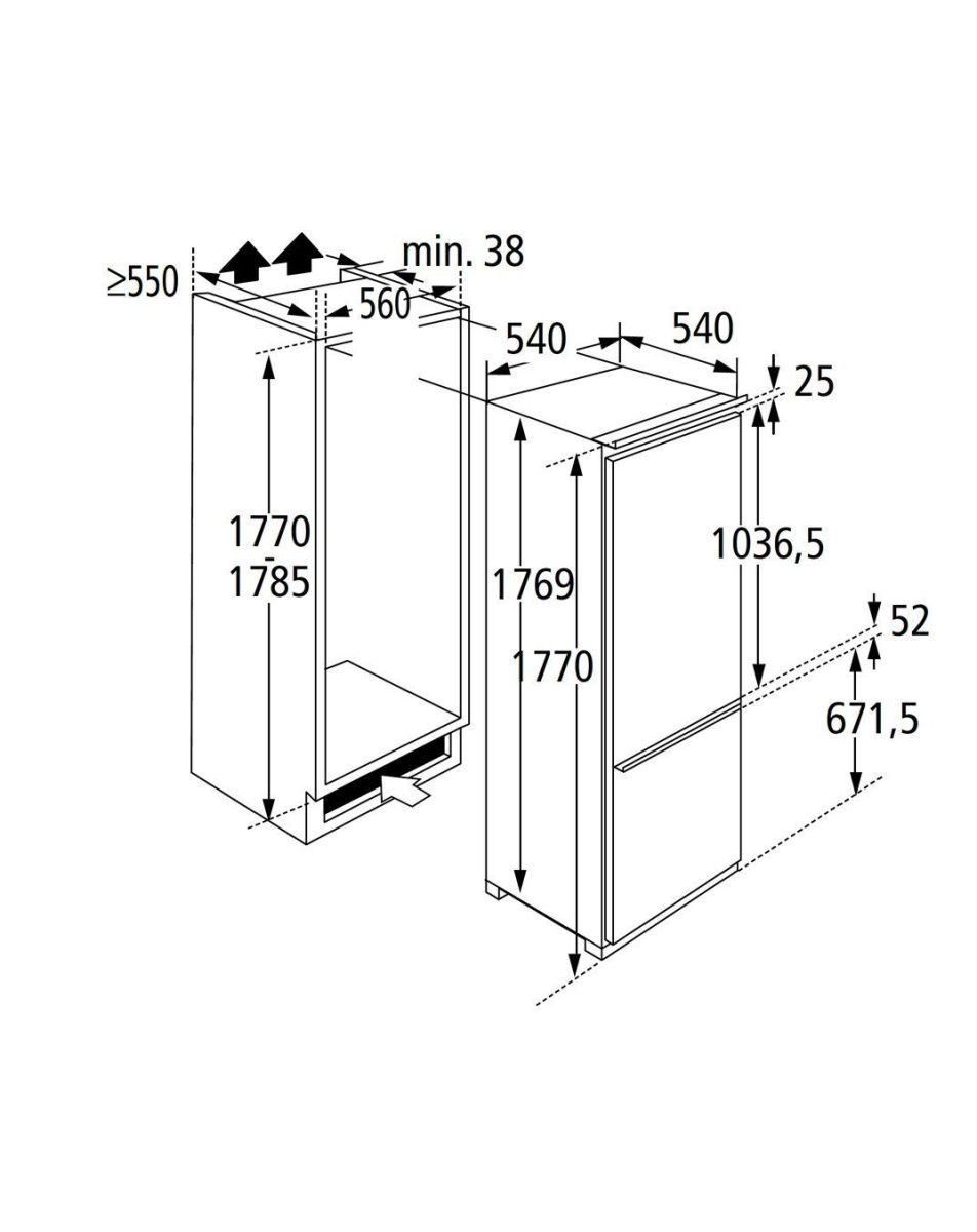 PKM KG275.4A+EB Einbau-Kühlgefrierkombination EEK:F