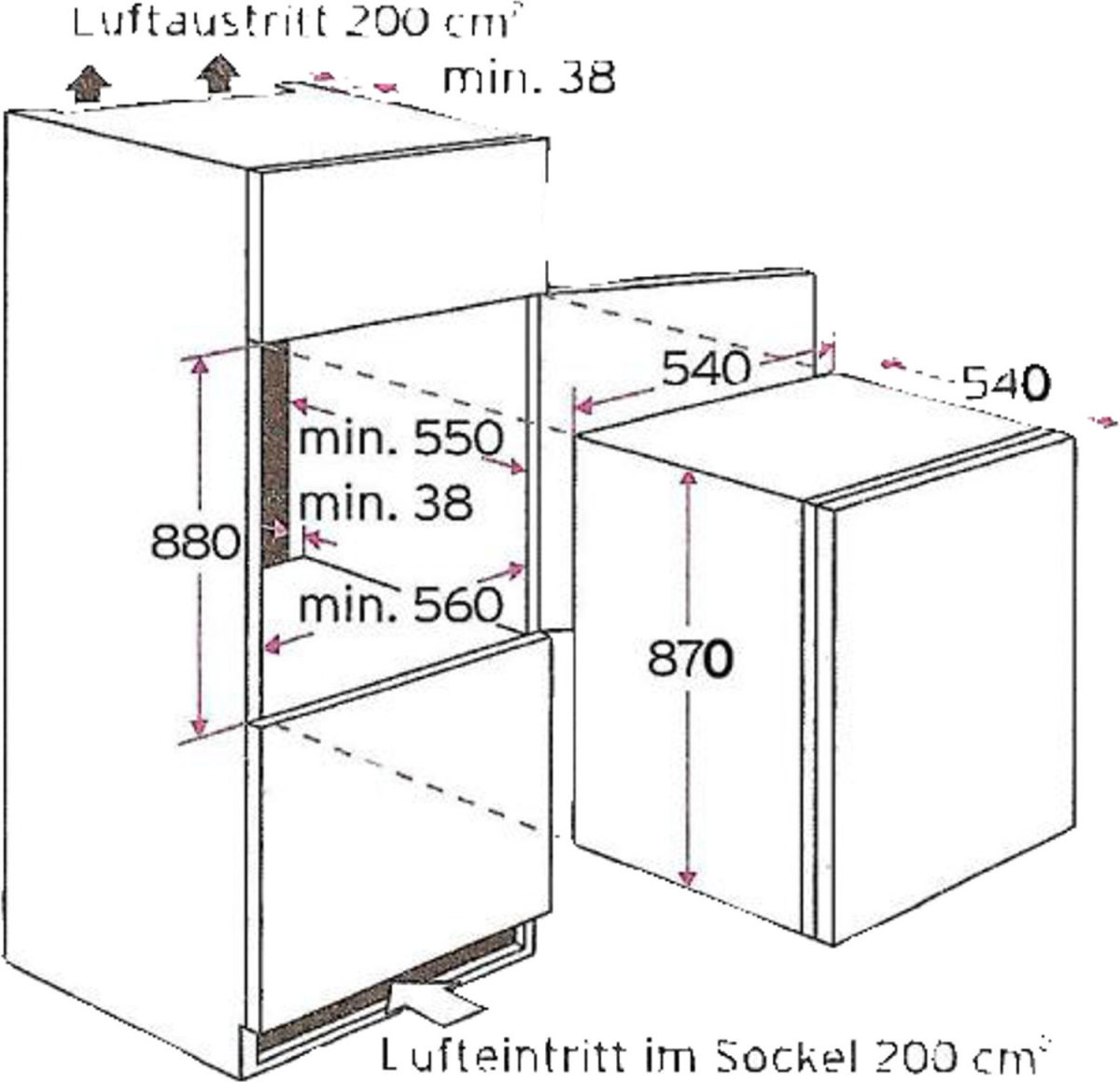 PKM KS120.4A++EB Einbau-Kühlschrank EEK:E