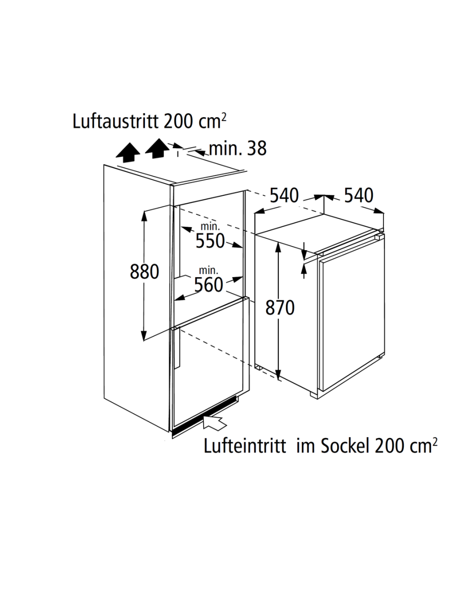 PKM KS130.0A+EB Einbau-Kühlschrank EEK:F