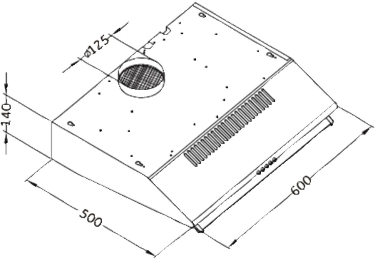 PKM UBH3001X Unterbauhaube Edelstahl 60cm EEK:B