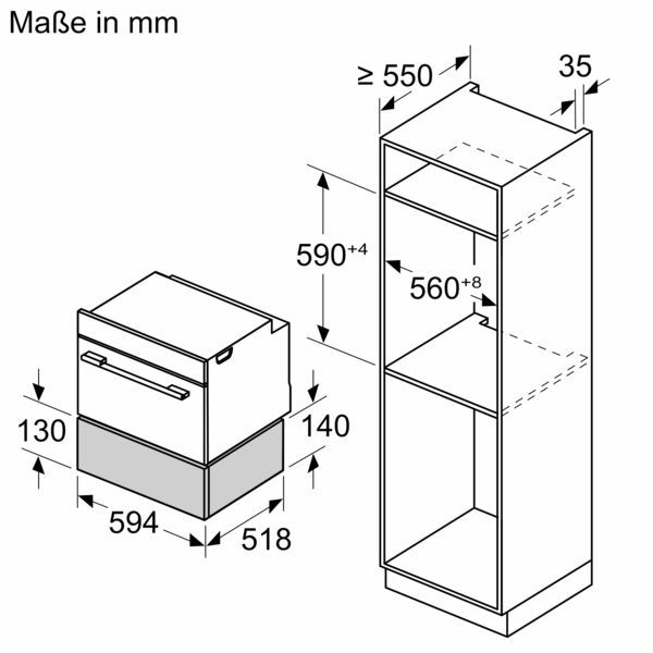 Siemens BI710C1B1 Wärmeschublade schwarz 14cm