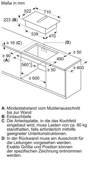 Siemens ED711FQ15E Induktion Muldenlüfter rahmenlos aufliegend 70cm