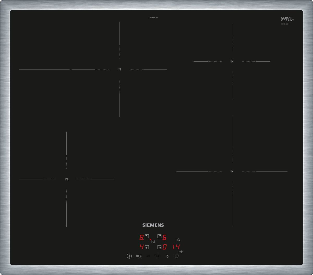Siemens EH645BFB6E Induktionskochfeld Edelstahl 60cm autark