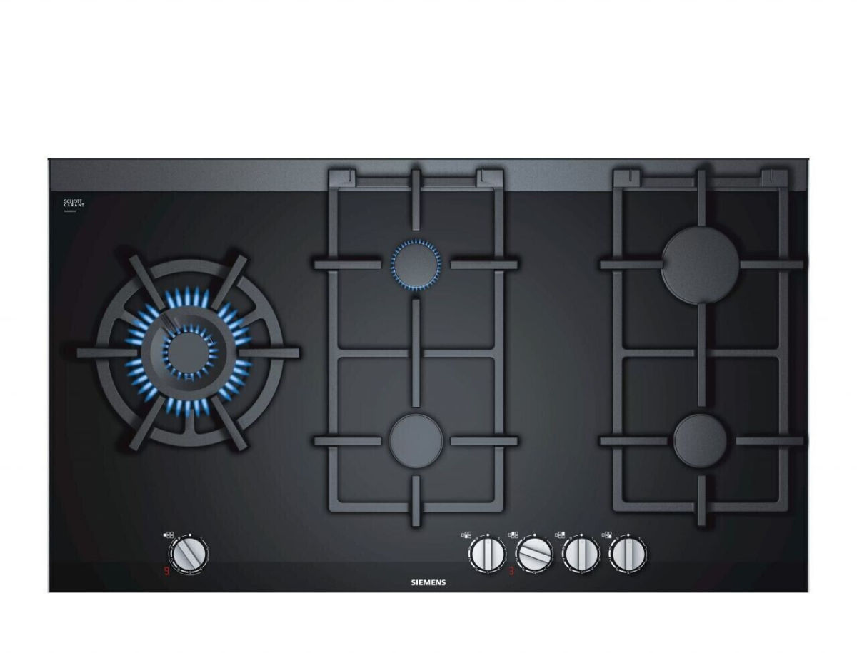 Siemens ER9A6SB70 Gaskochfeld autark 90cm Glas schwarz