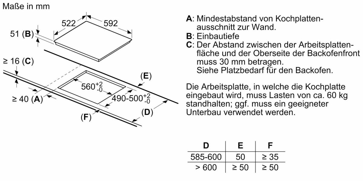 Siemens EX651FEC1E Induktionskochfeld rahmenlos aufliegend 60cm autark