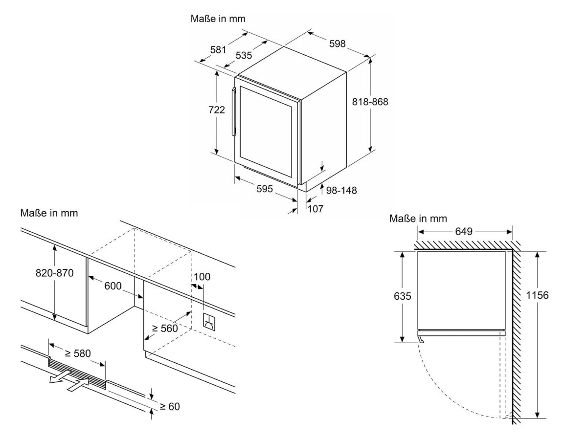 Siemens KU21WAHG0 Weinkühlschrank schwarz EEK:G