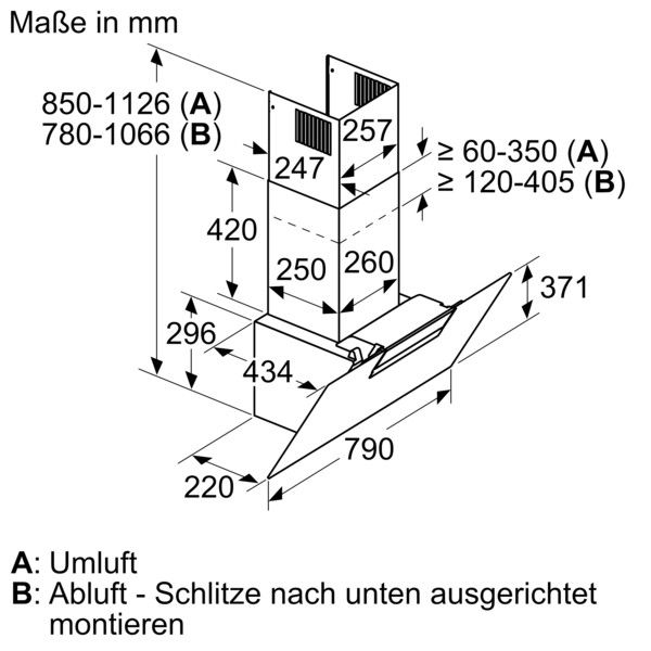 Siemens LC87KEM60 Dunstabzugshaube schwarz 80cm EEK:B