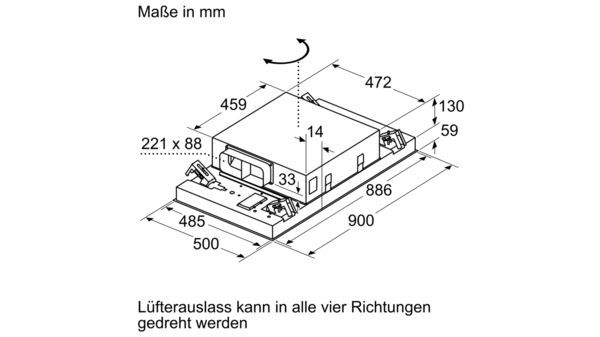Siemens LR96CAQ50 Deckenlüfter 90cm Edelstahl EEK:B