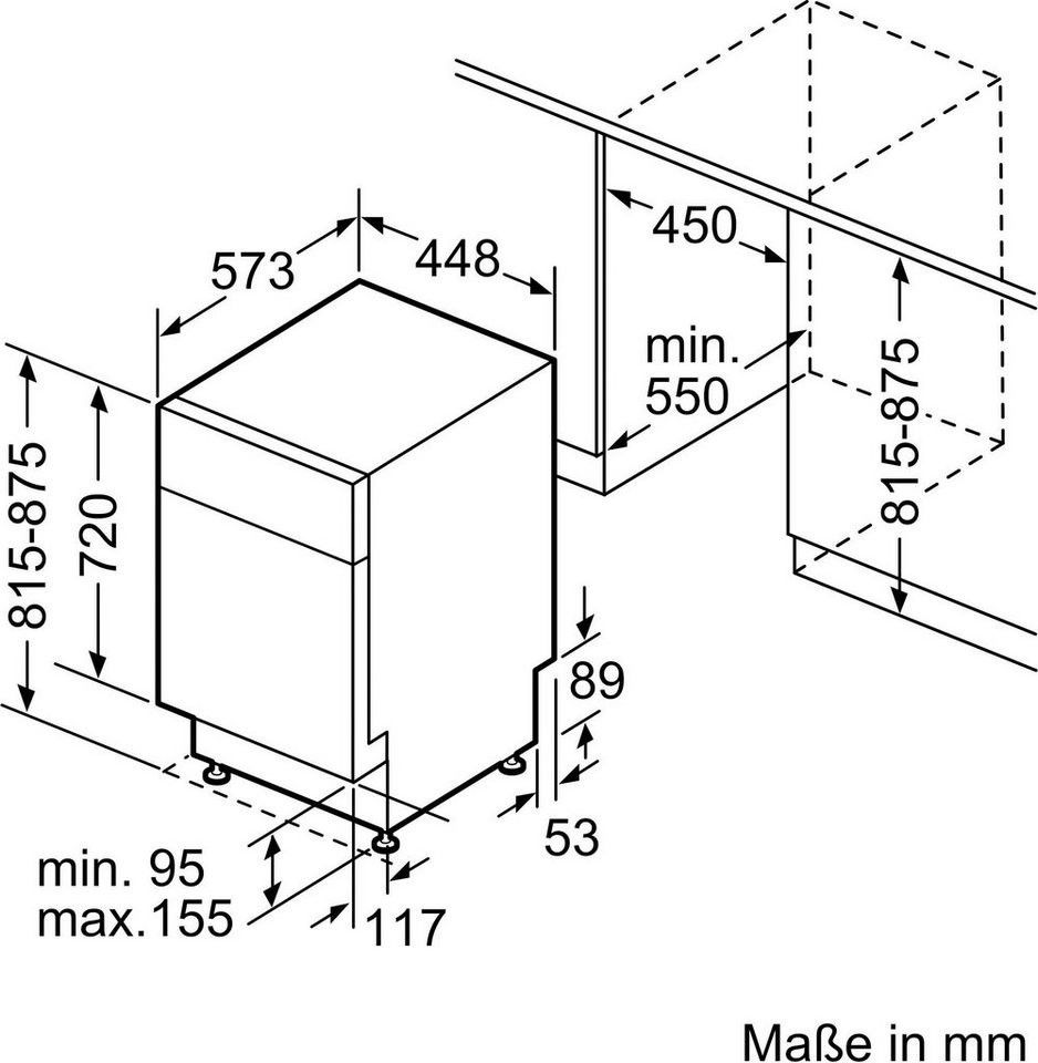 Siemens SR43ES28KE Unterbau-Geschirrspüler Edelstahl EEK:D