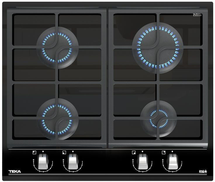 Teka GZC 64300 XBN Gaskochfeld 60cm autark Glas schwarz Facette