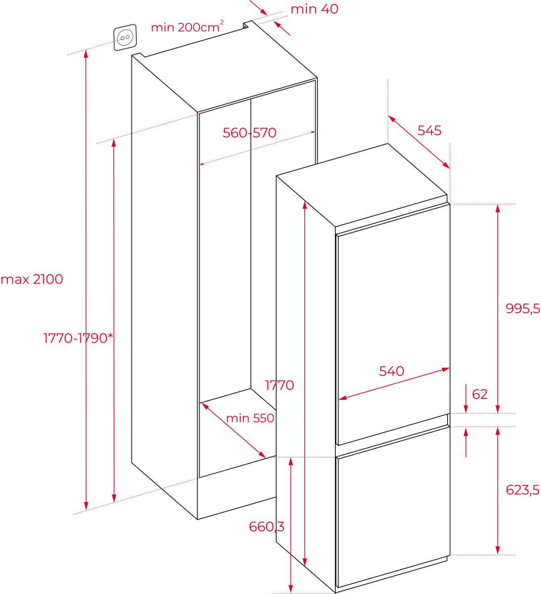 Teka RBF 73350 FI EU Einbau-Kühlgefrierkombination EEK:F