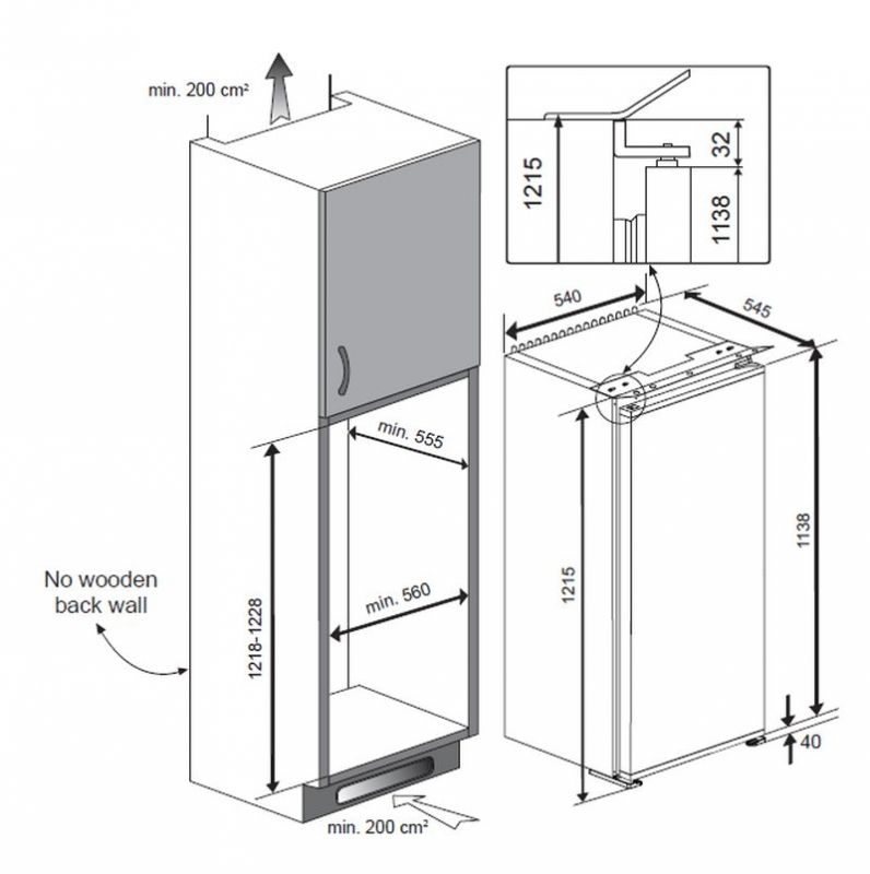 Teka TKI4 235 EU Einbau-Kühlschrank EEK:F