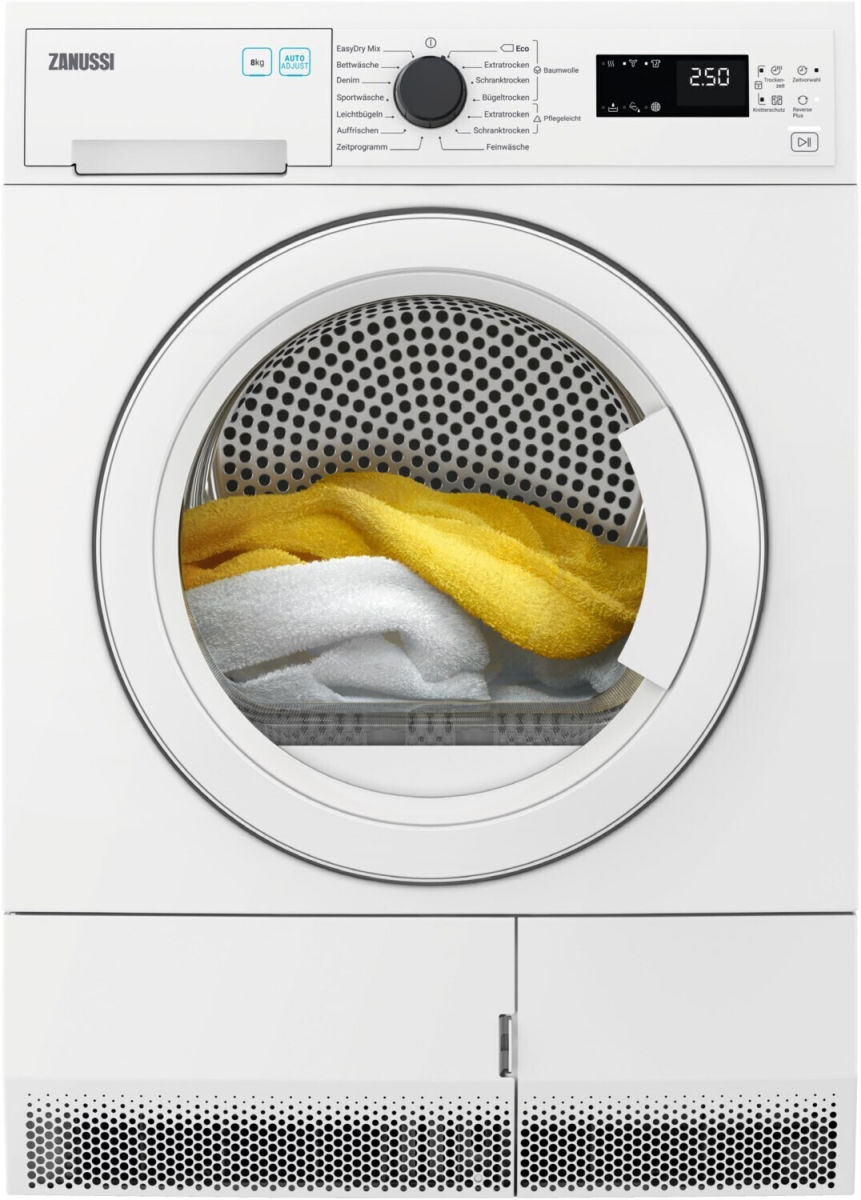 Zanussi ZDH8450WZ Wärmepumpentrockner weiß 8kg EEK:A++