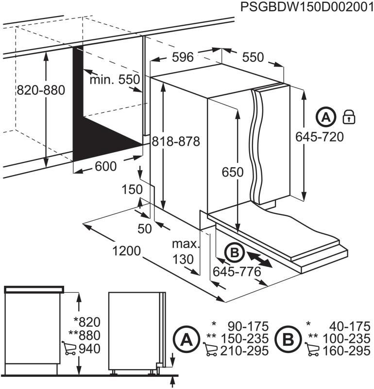Zanussi ZDLN5521 Einbau-Geschirrspüler vollintegrierbar EEK:E