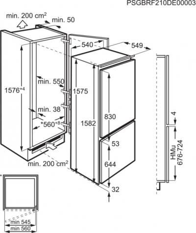 Zanussi ZNLN16FS1 Einbau-Kühl-Gefrierkombination EEK:F